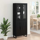 Highboard 2 pcs Sort eg Ingeniørtræ og glas