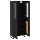 Highboard 2 pcs Sort eg Ingeniørtræ og glas