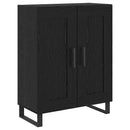 Highboard 2 pcs Sort eg Ingeniørtræ og glas