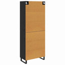 Highboard 2 pcs Sort eg Ingeniørtræ og glas