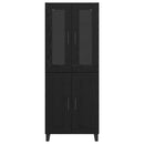 Highboard 2 pcs Sort eg Ingeniørtræ og glas