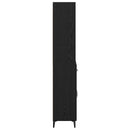 Highboard med skuffe Sort eg 69,5 x 34 x 180 cm Konstrueret træ