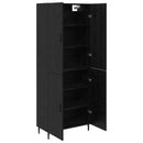 Highboard 2 pcs Sort eg Ingeniørtræ og glas