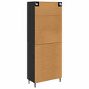 Highboard 2 pcs Sort eg Ingeniørtræ og glas