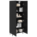 Highboard 2 pcs Sort eg Ingeniørtræ og glas
