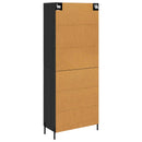 Highboard med skuffe Sort eg 69,5 x 34 x 180 cm Konstrueret træ