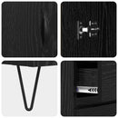 Highboard med skuffe 2 pcs Sort eg Konstrueret træ
