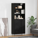Highboard med skuffe 2 pcs Sort eg Konstrueret træ