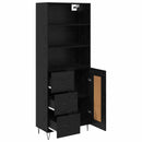 Highboard med skuffe 2 pcs Sort eg Konstrueret træ
