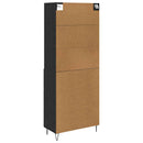 Highboard med skuffe 2 pcs Sort eg Konstrueret træ