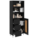 Highboard med skuffe 2 pcs Sort eg Konstrueret træ