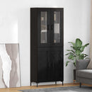 Highboard 2 pcs Sort eg Konstrueret træ