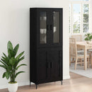 Highboard 2 pcs Sort eg Konstrueret træ