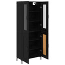 Highboard 2 pcs Sort eg Konstrueret træ
