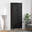 Highboard med skuffe Sort eg 69,5 x 34 x 180 cm Konstrueret træ