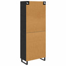 Highboard med skuffe Sort eg 69,5 x 34 x 180 cm Konstrueret træ