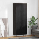 Highboard 2 pcs Sort eg Konstrueret træ og glas