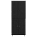 Highboard 2 pcs Sort eg Konstrueret træ og glas