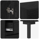 Highboard med skuffe 2 pcs Sort eg Konstrueret træ