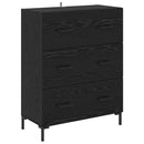 Highboard med skuffe 2 pcs Sort eg Konstrueret træ