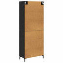 Highboard med skuffe 2 pcs Sort eg Konstrueret træ