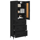 Highboard med skuffe 2 pcs Sort eg Konstrueret træ