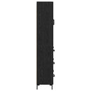 Highboard med skuffe 2 pcs Sort eg Konstrueret træ