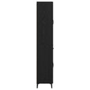 Highboard med skuffe Sort eg 69,5 x 34 x 180 cm Konstrueret træ