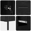 Highboard med skuffe 2 pcs Sort eg Konstrueret træ