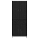 Highboard med skuffe 2 pcs Sort eg Konstrueret træ