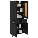 Highboard med skuffe 2 pcs Sort eg Konstrueret træ