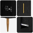 Highboard med skuffe Sort eg 69,5 x 34 x 180 cm Konstrueret træ
