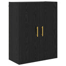 Highboard med skuffe Sort eg 69,5 x 34 x 180 cm Konstrueret træ
