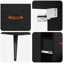Highboard med skuffe Sort eg 69,5 x 34 x 180 cm Konstrueret træ