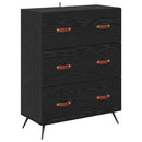 Highboard med skuffe Sort eg 69,5 x 34 x 180 cm Konstrueret træ