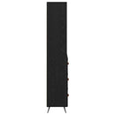 Highboard med skuffe Sort eg 69,5 x 34 x 180 cm Konstrueret træ