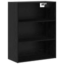 Highboard med skuffe 2 pcs Sort eg Konstrueret træ