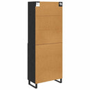 Highboard med skuffe 2 pcs Sort eg Konstrueret træ