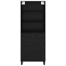Highboard med skuffe 2 pcs Sort eg Konstrueret træ