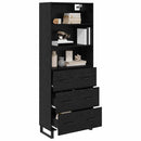 Highboard med skuffe 2 pcs Sort eg Konstrueret træ
