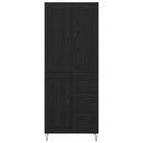 Highboard med skuffe Sort eg 69,5 x 34 x 180 cm Konstrueret træ