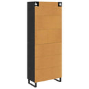 Highboard med skuffe 2 pcs Sort eg Ingeniørtræ og glas