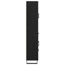 Highboard med skuffe 2 pcs Sort eg Ingeniørtræ og glas