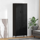 Highboard med skuffe Sort eg 69,5 x 34 x 180 cm Konstrueret træ