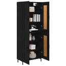 Highboard 2 pcs Sort eg Konstrueret træ