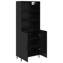 Highboard Sort eg 69,5 x 34 x 180 cm Ingeniørtræ og glas
