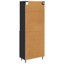 Highboard Sort eg 69,5 x 34 x 180 cm Ingeniørtræ og glas