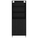 Highboard Sort eg 69,5 x 34 x 180 cm Ingeniørtræ og glas