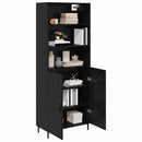 Highboard Sort eg 69,5 x 34 x 180 cm Ingeniørtræ og glas
