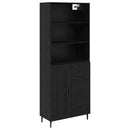 Highboard Sort eg 69,5 x 34 x 180 cm Ingeniørtræ og glas